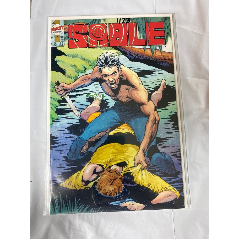 Sable 9 First Comics Nov 1988 Mike Grell Bill‎ Jaaska Copper Age Jon Sable Comic